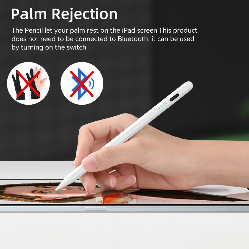 Apple Pencil Stylus for iPad — Palm Rejection & Power Display — Compatible with iPad Pro, Air, Mini (2018–2022)
