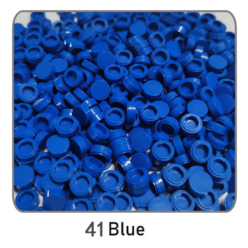 1000Pcs 1x1 Round Building Blocks Set - 52 Color DIY Creative Educational Bricks Compatible with 98138 Toy Kits for Kids