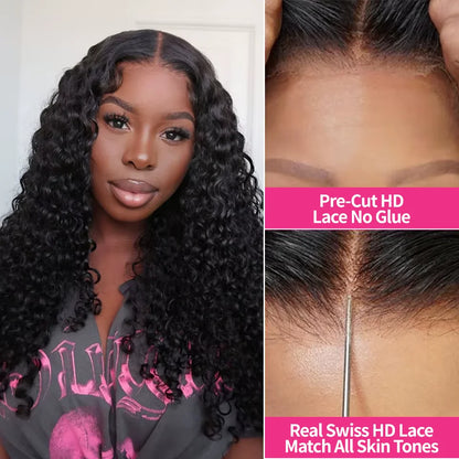 Water Wave Glueless Human Hair Wig – 13x6 HD Frontal, 250% Deep Wave Lace Front & 7x5 HD Lace Closure Wig Sale