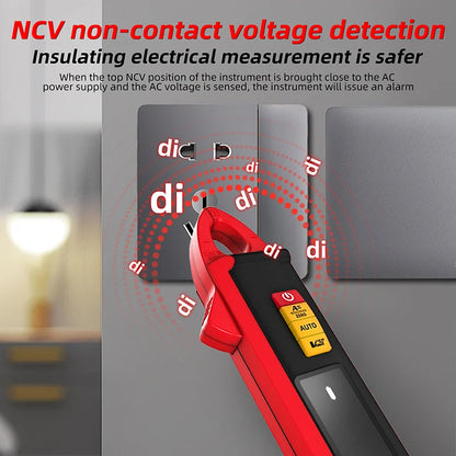 UX1 Digital Clamp Meter 6000 Counts - 100A TRMS AC/DC Mini Multimeter with Rechargeable LCD Display