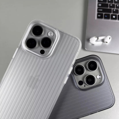 Titanium Stripe iPhone Case - Shockproof Hard Armor Cover with Metal Buttons for iPhone 13–16 Pro Max
