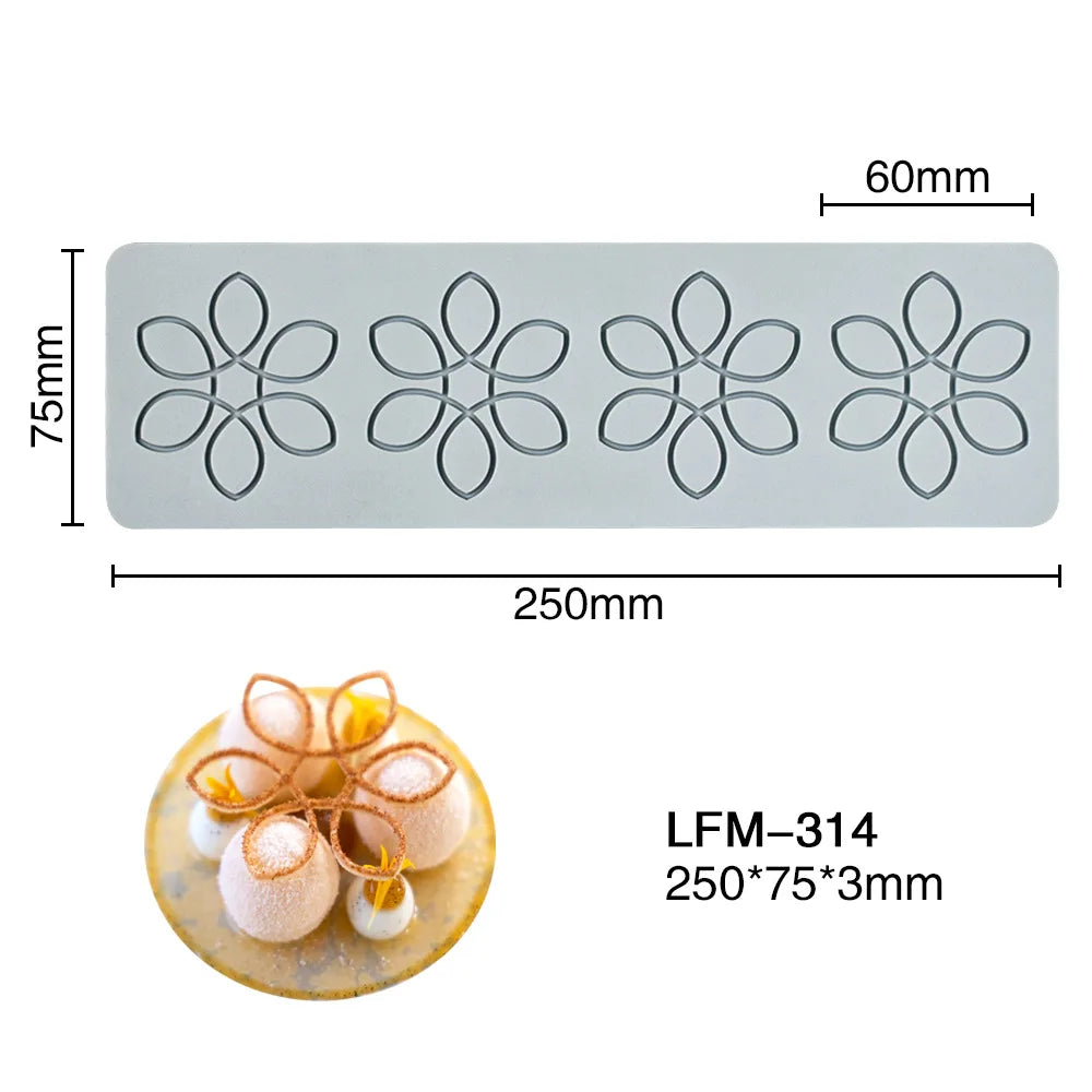 Chinoiserie Pavilion Silicone Mold — DIY Leaf, Flower & Swan Sugar Lace Pad for Chocolate & Crisp Cake Decoration