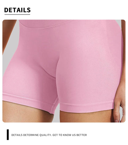 Women’s Summer Low-Waist Seamless Shorts – High-Stretch Gym, Yoga, Running & Cycling Shorts
