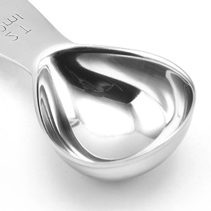 Stainless Steel Coffee Measuring Spoons — Graduated 15ml & 30ml Scoop for Beans, Tea, Sugar & Barista Tools