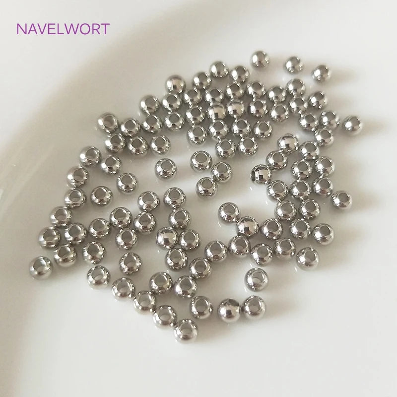 Gold Plated Spacer Beads - 2mm-6mm Round Jewelry Making Supplies for DIY Beaded Accessories