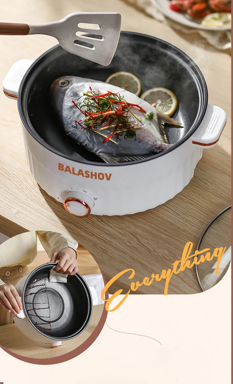 Electric Multi-Cooker Hot Pot – Double Layer Soup & Frying Cooker for Dormitory/Home with EU/US Plug