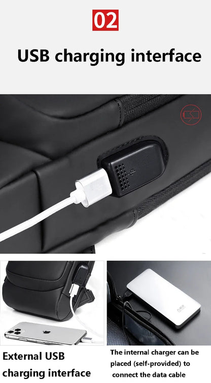 Designer Multifunction Anti-Theft USB Shoulder Bag – Travel Crossbody Messenger Sling Chest Bag for Men, Luxury Brand