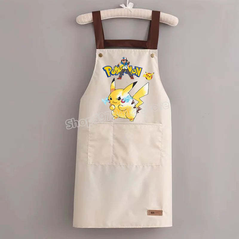 Pokémon Pikachu Waterproof & Oil-Resistant Apron — Durable Kitchen Cooking Workwear for Adults