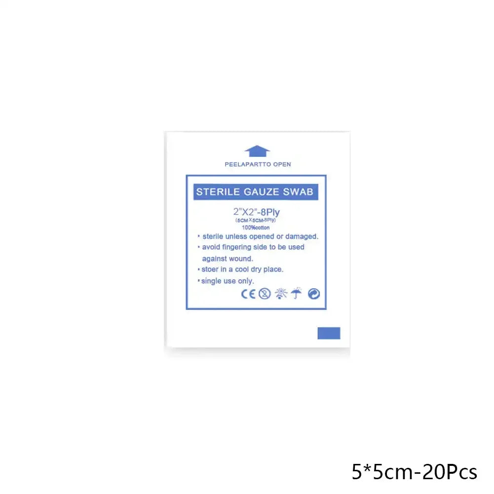 20PCS 8-Layer Sterile Cotton Gauze Pads - Waterproof Medical Wound Dressing, First Aid Supplies 5/7.5/10cm