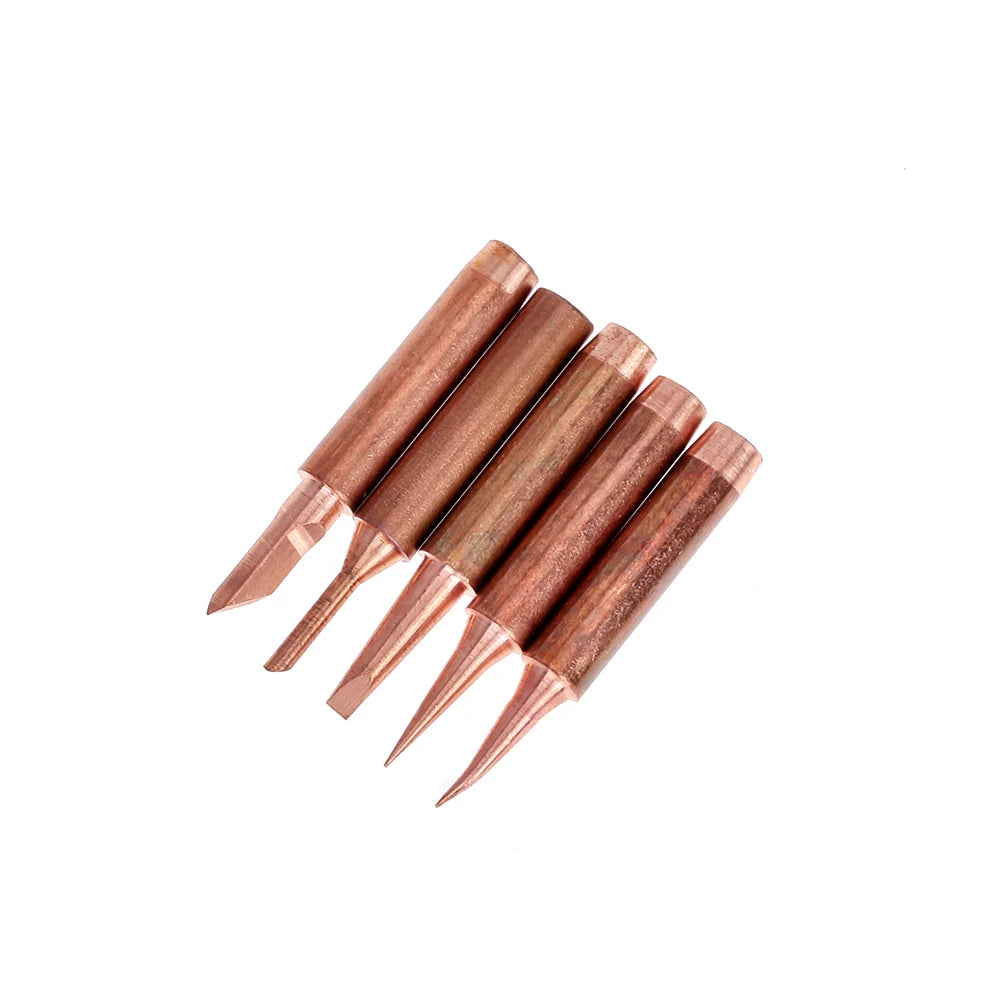 5pcs 900M-T Copper Soldering Iron Tips - Lead-Free Welding Heads for BGA Repair Tools