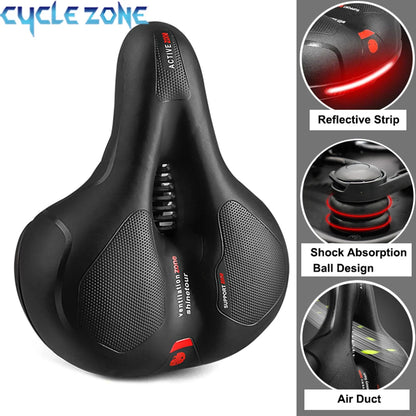 Hollow Breathable Bicycle Saddle - Shock Absorbing Comfortable MTB Road Bike Seat for Men & Women