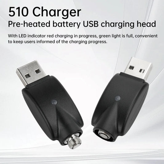 510 Smart USB Charger Adapter – Portable LED Indicator with Overcharge Protection for Battery Rod & Power Bank 4.2V/420mAh