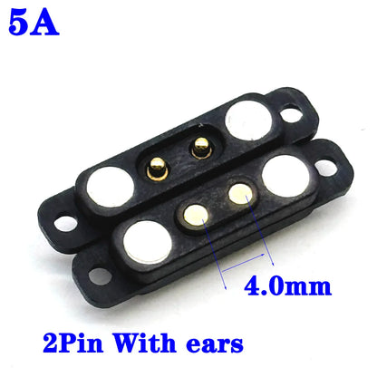 Magnetic Pogo Pin Connector - 5A Waterproof High-Current Spring Probe Male Female DC Charging Connector, 2/3/4/5/6/7/8 Pin