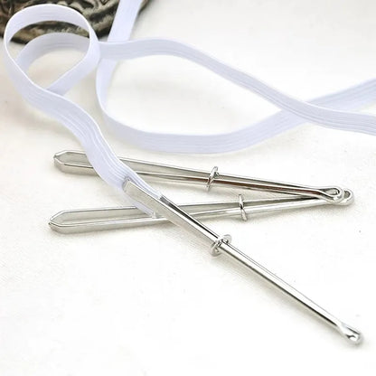 2pcs Stainless Steel Garment Clips - Sewing DIY Tools for Elastic Band Tape, Punch, Cross Stitch Threader - Wear Rope Elastic Clamp