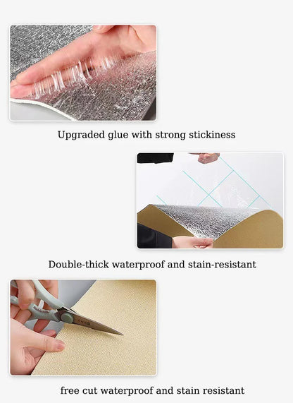 Linen 3D Foam Self-Adhesive PVC Wallpaper - Solid Color, Thickened Waterproof Wall Stickers for Home Renovation & Decor