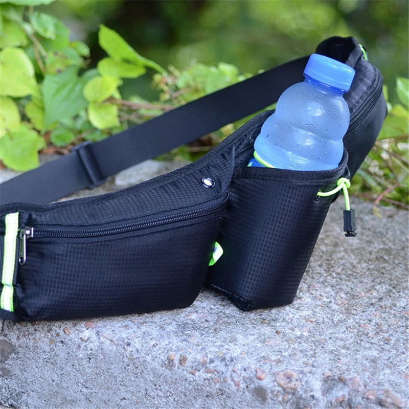 Unisex Waterproof Sports Waist Pack – Hip Bag for Running, Climbing, Motorcycle with Water Bottle & Phone Holder