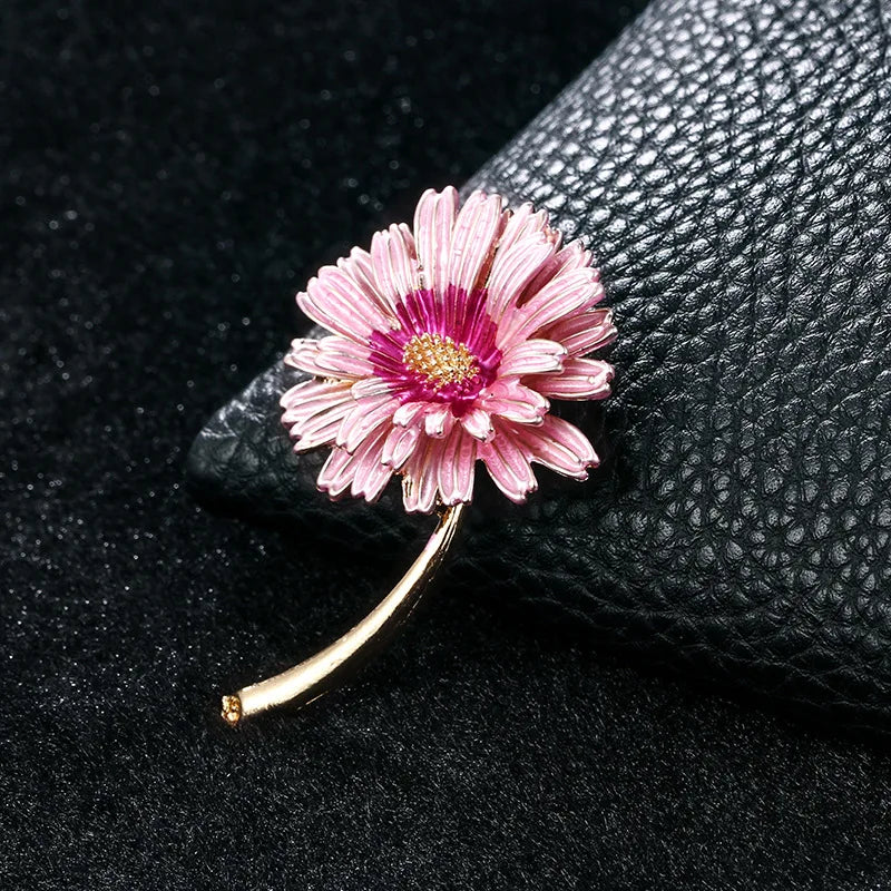Luxury Tulip Flower Brooch Pin with White Stone – Elegant Rose Floral Jewelry for Women (2023 Design)