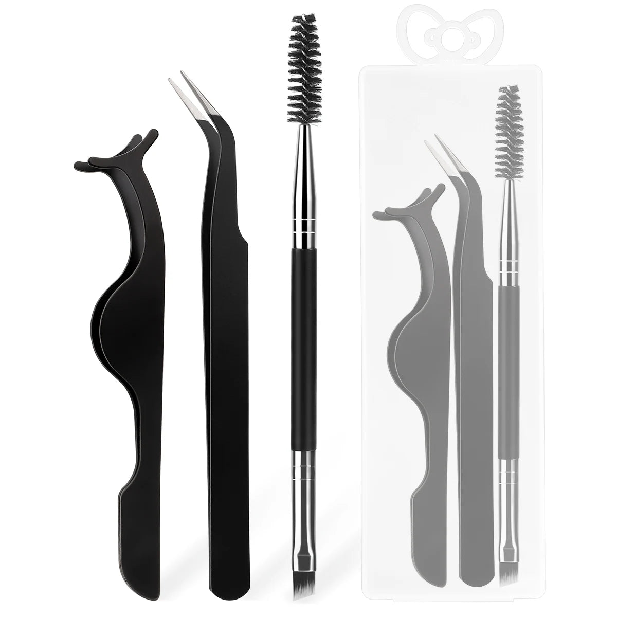 3PCS Eyelash Tool Set with Storage Box – Lash Applicator, Comb & Brush Kit for Eyelash Extension and Grooming