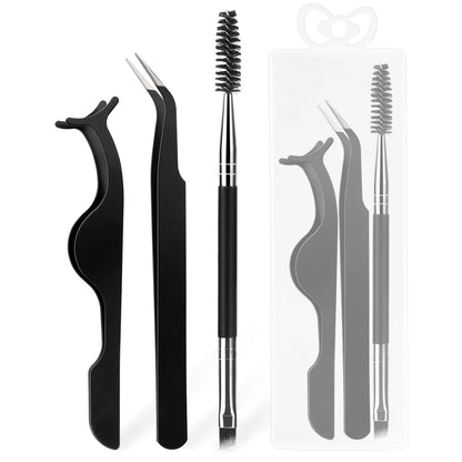3PCS Eyelash Tool Set with Storage Box – Lash Applicator, Comb & Brush Kit for Eyelash Extension and Grooming
