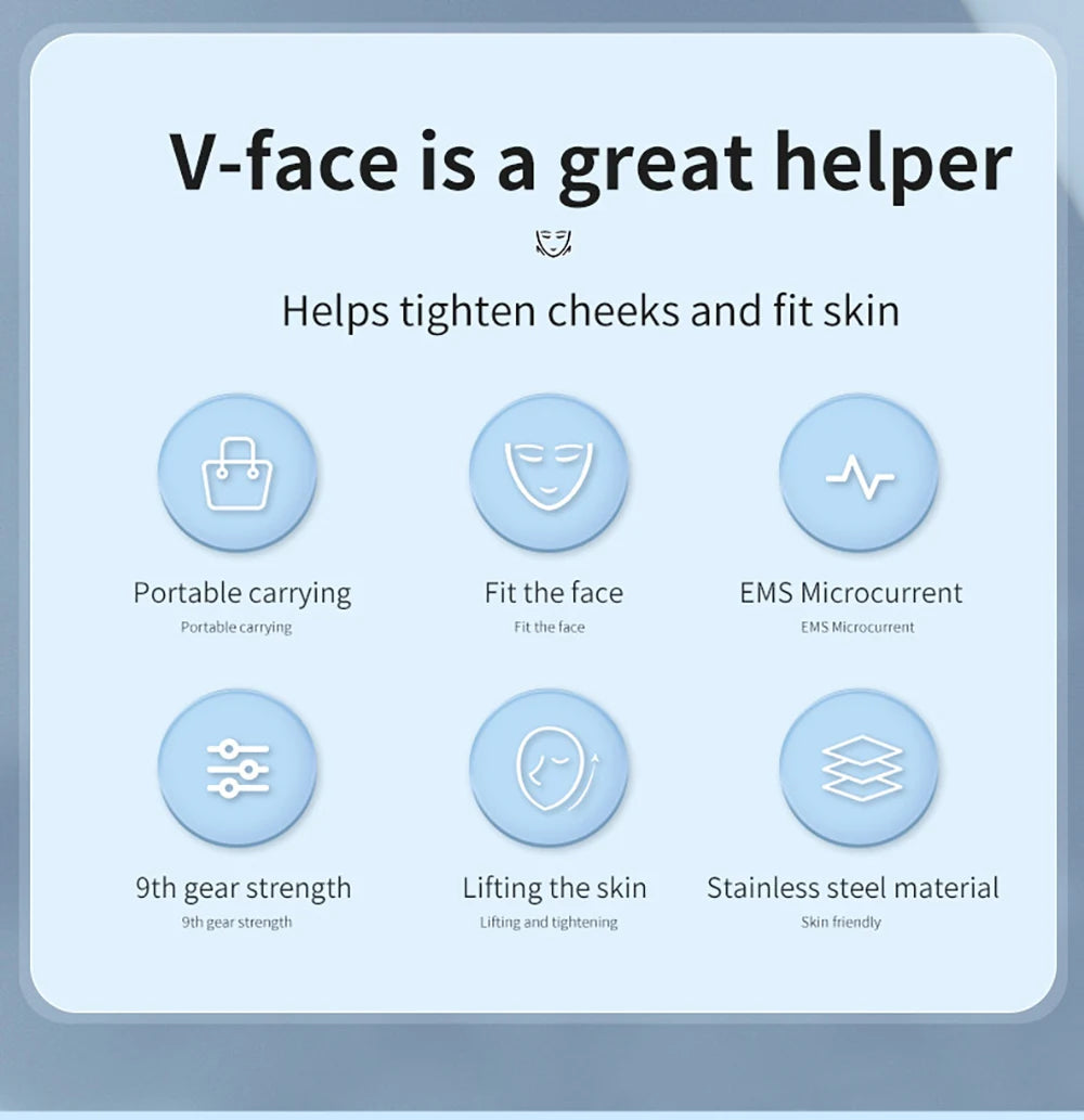 EMS Face Lifting Massager – Anti-Wrinkle, Firming V-Face Lift Microcurrent Device for Double Chin Skin Care