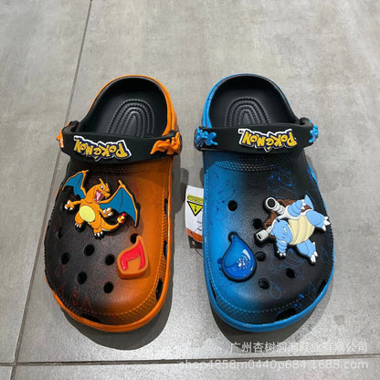 Pokemon Charizard & Blastoise Clogs - Unisex Anime Print Non-Slip Beach Sandals
