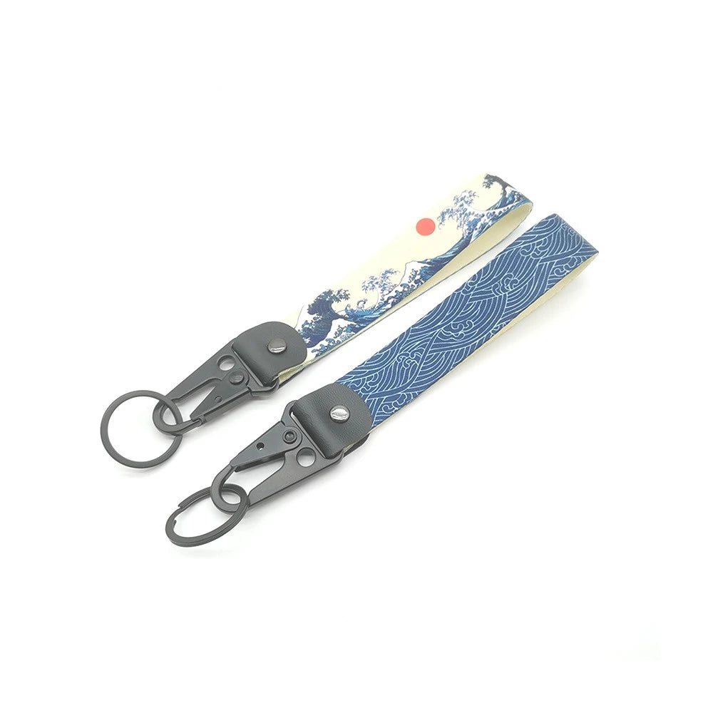 Hokkaido Waves Nylon Keychain Lanyard – JDM Style for Honda, Toyota & Auto Accessories