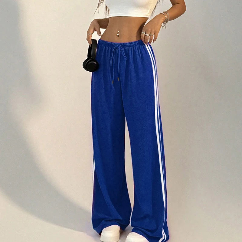 New Women’s Summer Pants – Versatile Straight Loose Casual Slim Streetwear Trousers with Stripes
