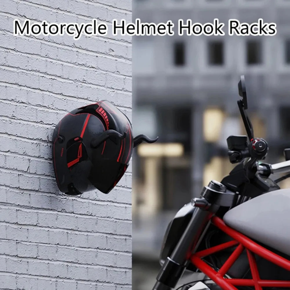 Motorcycle Helmet & Jacket Hook Rack — Multipurpose Wall-Mount Hanger for Helmets, Luggage, Kitchen, and Home Use