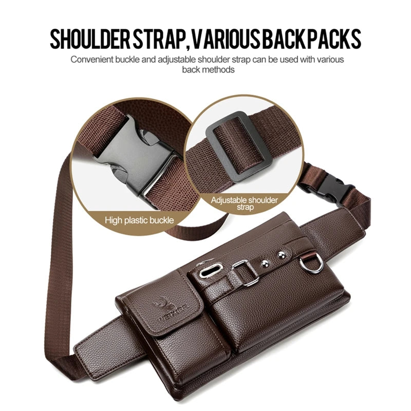 WEIXIER Brand Unisex Sports Running Chest Bag: Large-Capacity Multi-Function Single-Shoulder Waist Pack - Casual Messenger Wallet for Men