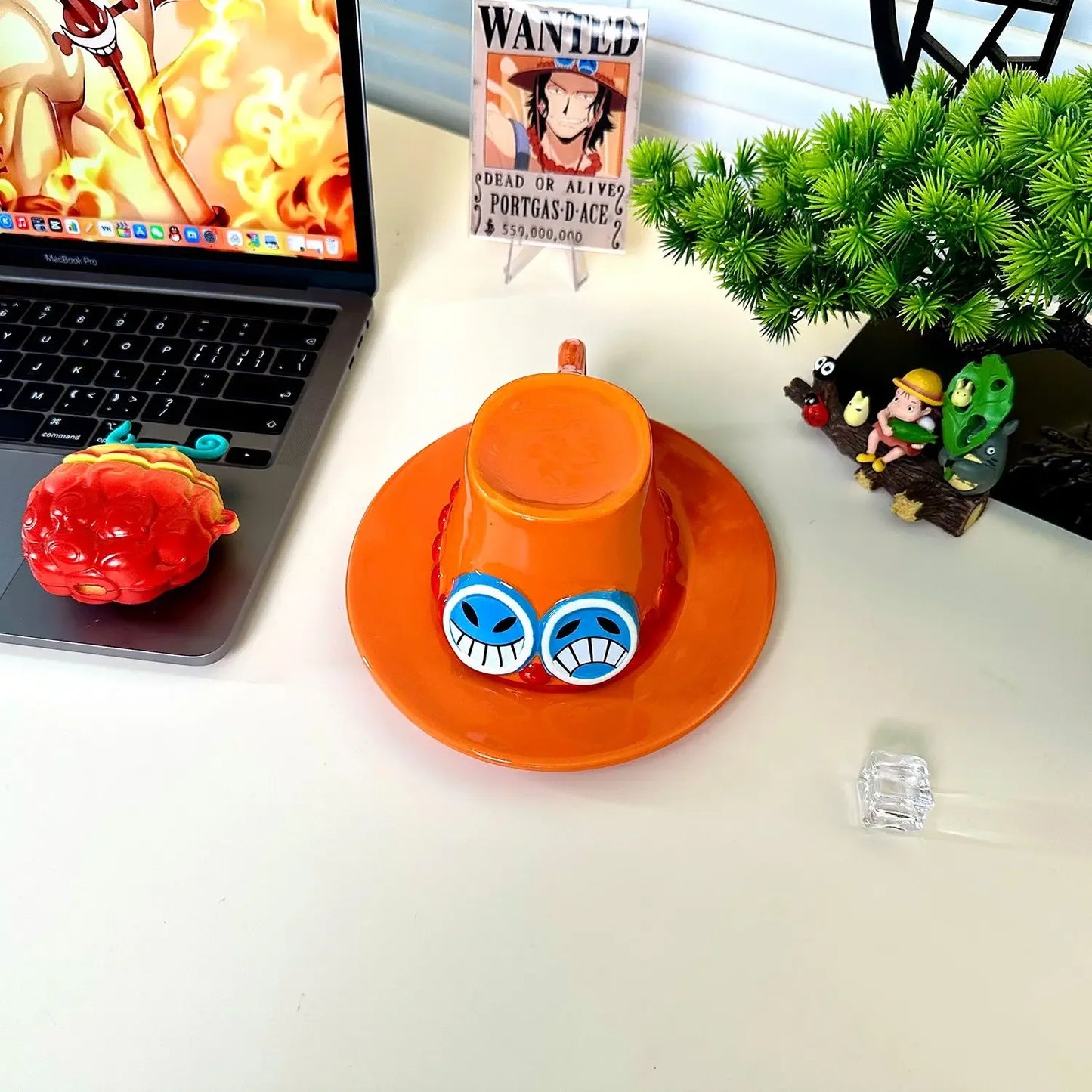 One Piece Mug – Creative Three Brothers Hat Shaped Coffee Cup, Anime Chopper, Ace & Sabo Ceramic Water Cup for Parties