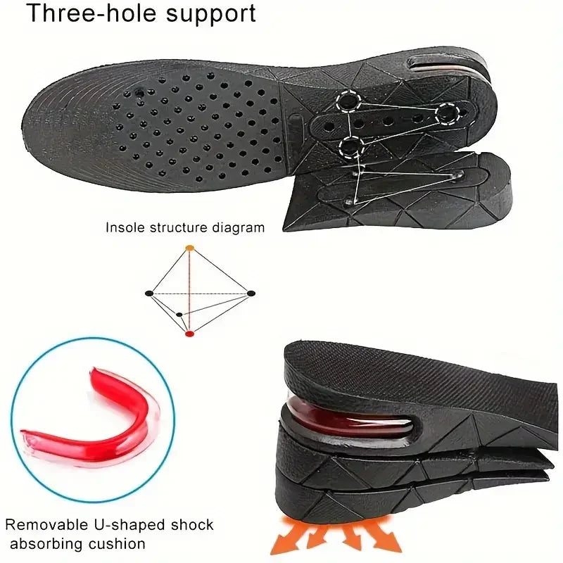 Height Increase Insole with Air Cushion – Adjustable 9cm/3.54inch Max Lift, Comfortable, Lightweight & Invisible