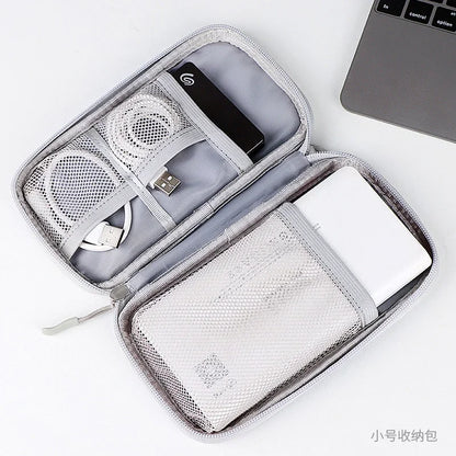 Portable Waterproof Cable Organizer Bag — Oxford Cloth Storage Case for Power Banks, Earphones & Digital Cables