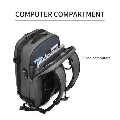 Men's Travel Backpack – Vacuum Compression, 17-Inch Laptop Backpack, Large Capacity Business & School Backpack, Expanded Hiking Bag