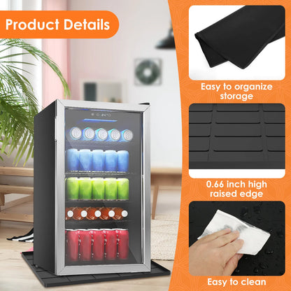 Mini Fridge & Appliance Silicone Mat 60x60cm – Non-Slip Drip Pan with Raised Edges for Floor Protection