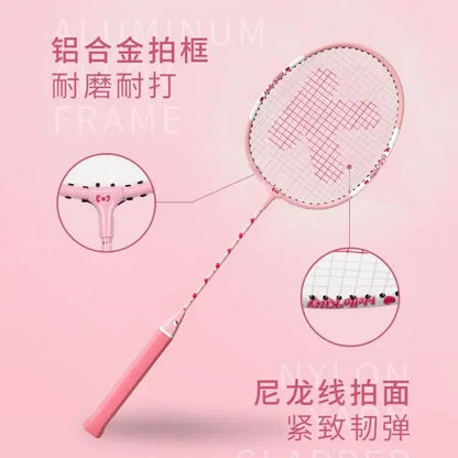 Hello Kitty Kawaii Anime Badminton Racket Set – Ultra-Light Durable Double Rackets, Cute Sports Gift