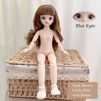 BJD 30cm Nude Doll – 1/6 Haploid Figure with Removable Joints & 3D Colorful Eyes, Birthday Gift for Girls