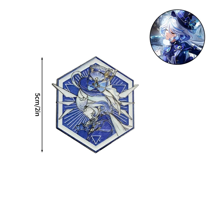 Honkai Star Rail & Genshin Impact Character Pins - Kawaii Metal Cosplay Brooch Badges for Fans