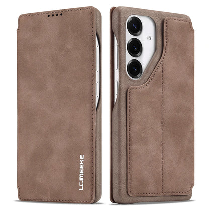 Ultra-Thin Leather Flip Case for Samsung Galaxy - Card Holder & Stand Cover for S26 Ultra, S26 Plus, S25 Ultra & S24 Ultra