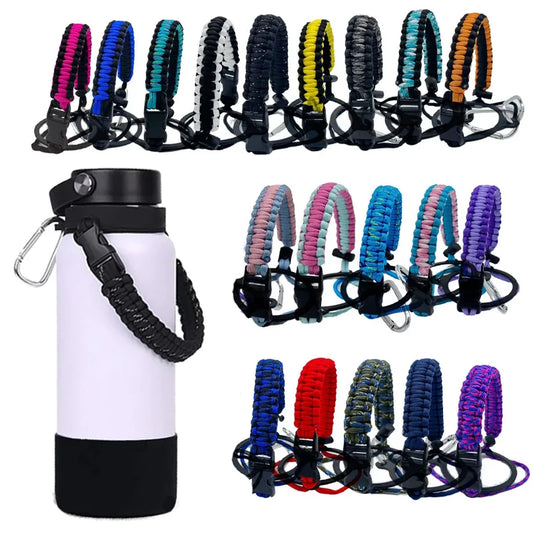 Paracord Holder Rope for Wide Mouth Bottle - Portable Hand Strap & Cup Carrier for Water Bottle Accessories