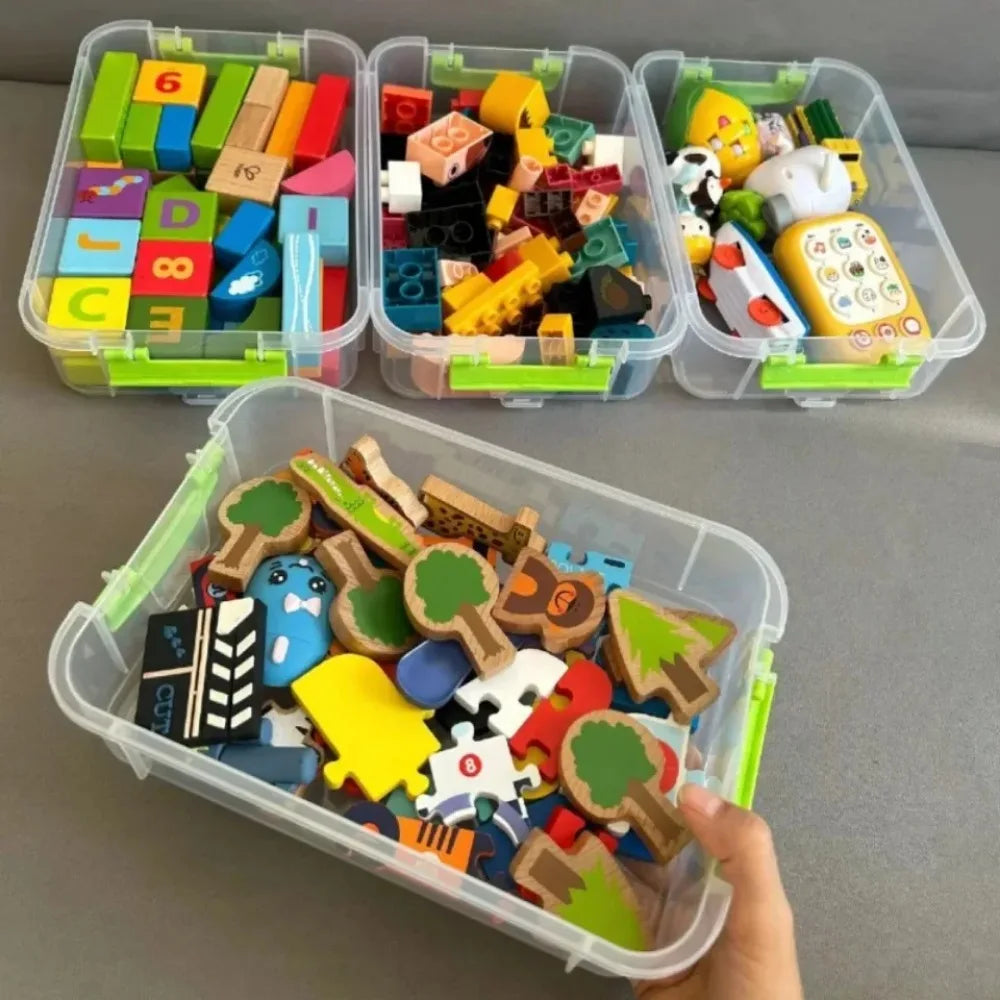 4-Layer Stackable Transparent Organizer – Multi-Tier Plastic Storage Box for Kids Toys, Makeup, Jewelry, Office & School