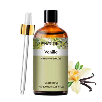 PHATOIL 100ml Aromatherapy Essential Oil Set – Lavender, Rose, Vanilla, Eucalyptus, Sandalwood & Pine Needles for Diffusers & Candle Making