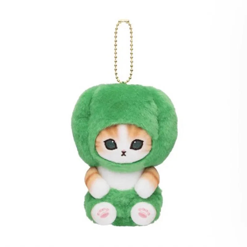 Yoyo Japanese Style Mofusand Plushie Shark Cat Keychain — Cute Fruit & Vegetable Soft Pendant Gift for Girls