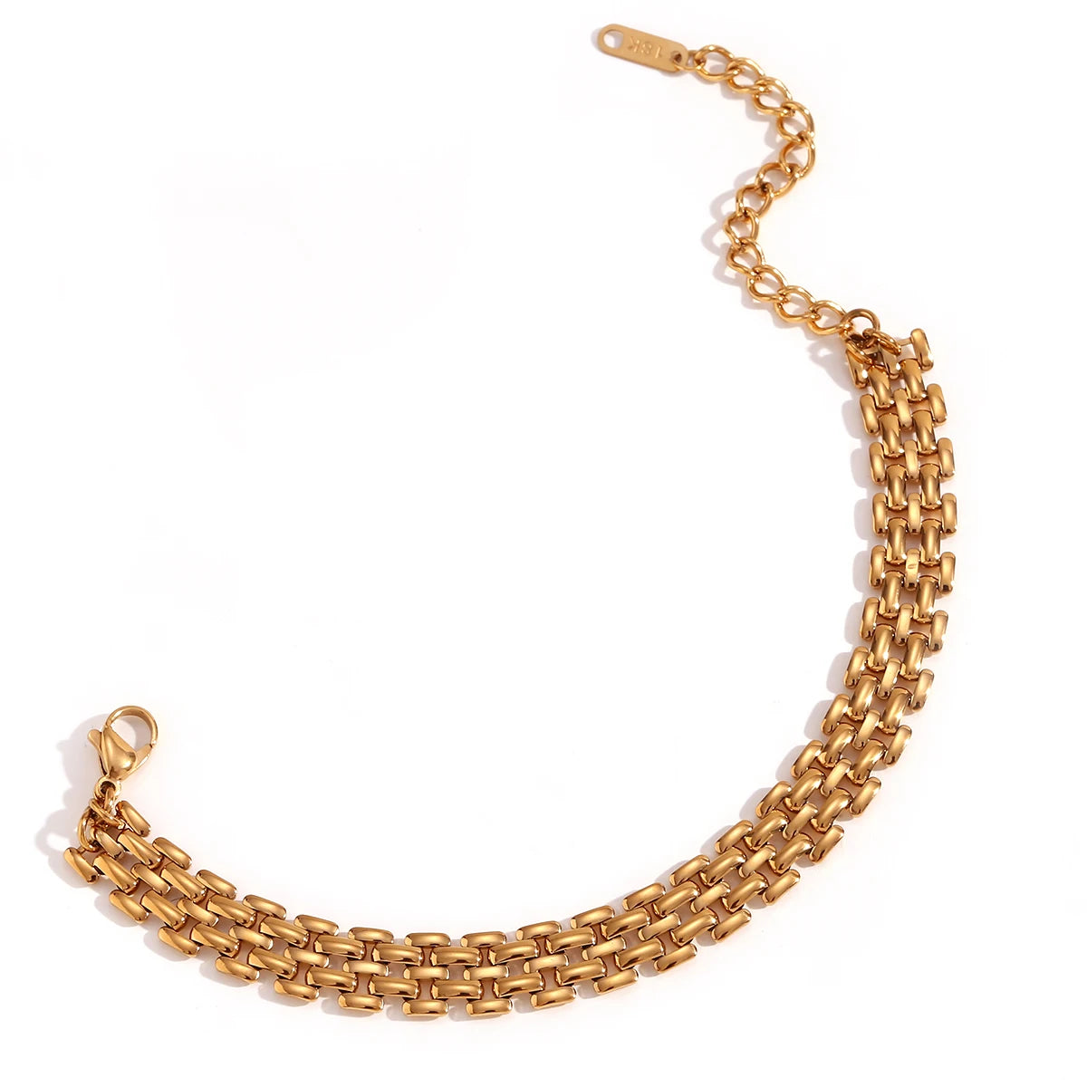 E.B.belle 18K Gold Plated Stainless Steel Chain Bracelet Watch Strap Necklace – Women’s Luxury Fashion Jewelry Accessories