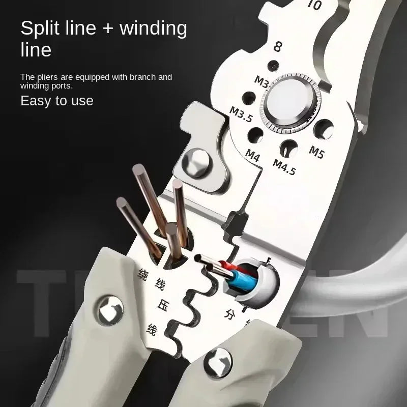 Multi-Functional Electrician Pliers - Wire Splitting & Stripping Tool for Electrical Work
