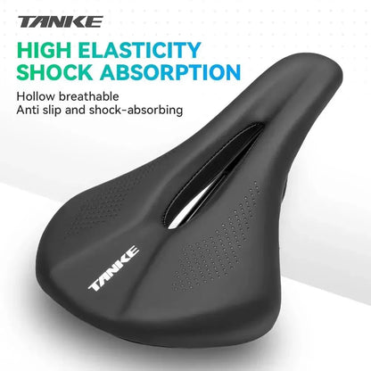 TANKE Bicycle Saddle - Hollow Breathable Shock-Absorbing PU Bike Seat for Men & Women, MTB & Road Cycling