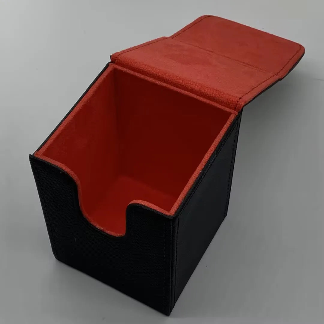 Leather Trading Card Deck Box - Single-Sleeve Storage Case for 100+ Cards