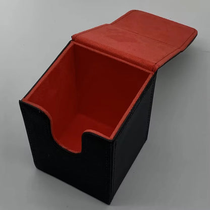 Leather Trading Card Deck Box - Single-Sleeve Storage Case for 100+ Cards