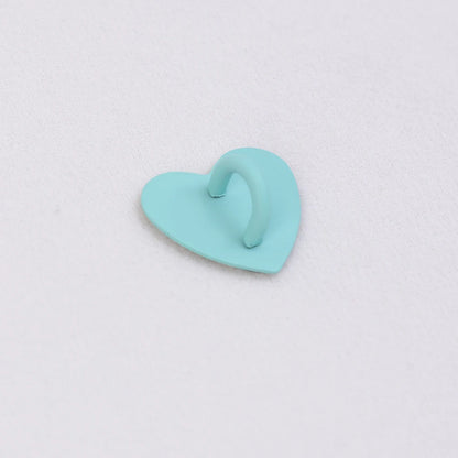 Kawaii Metal Heart Phone Charm — Adhesive Holder, Finger Ring Stand, Case Hook & Buckle Accessory with String