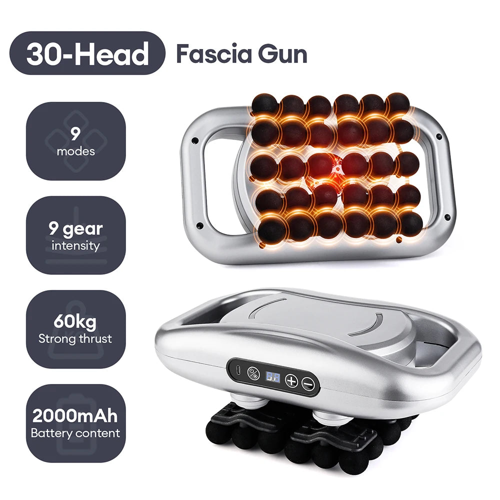 48-Head Body Massage Gun — High-Frequency Vibration Fascia Massager for Neck, Back, Waist, Thigh & Shoulder Muscle Relief