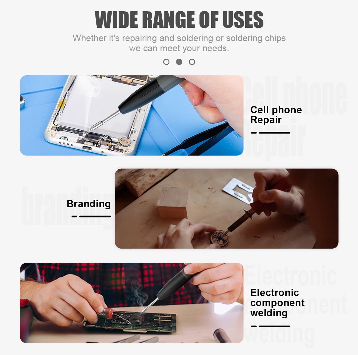 JCD Electric Soldering Iron - 60W/80W Adjustable Temperature Digital Display Welding Repair Tool Kit